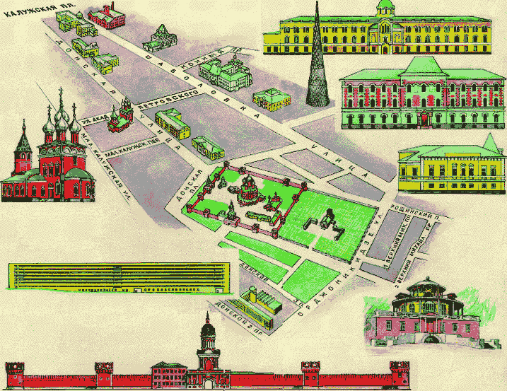 Схематичное изображение района Шаболовской улицы