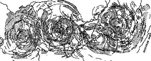 Схема кольцевых структур южной части Сибири