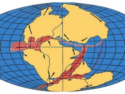 Схема распада материков доисторического континента