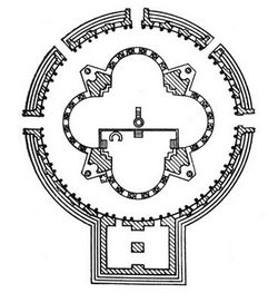 Храм Звартноц близ Эчмиадзина в Армении. 641—661. План